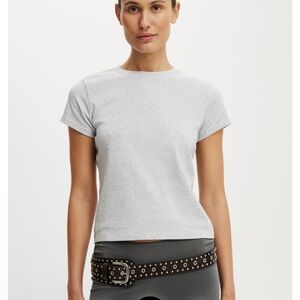 Cotton On 90’s Baby Tee Heather Gray size Small Women's Casual T-Shirt